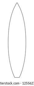 Surfing board vector line illustration