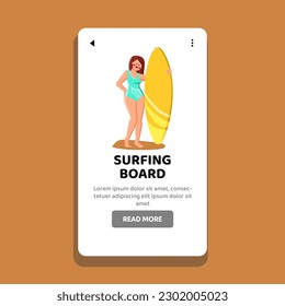 surfing board vector. surf summer, sport beach, water ocean, retro wave, sea vintage surfing board web flat cartoon illustration