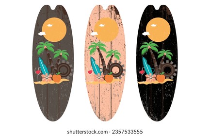 Surfing Boats Colorful Beach SVG Illustration Design, Hello, Summer California Beach Vector T-shirt Design. svg