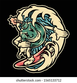 the surfing bomb vector design
