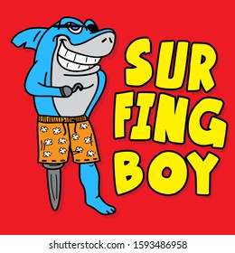 SURFING BOY, SLOGAN PRINT VECTOR
