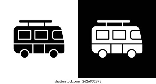 Surfing Bus icon concept, vector illustration