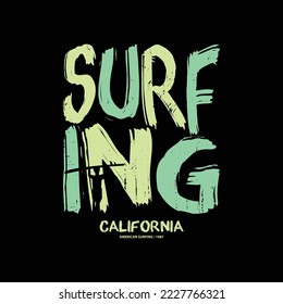 Surfing California illustration typography. perfect for t shirt design