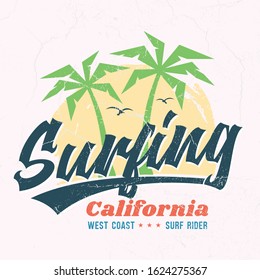 Surfing California - Tee Design For Printing