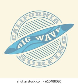 Surfing California t-shirt graphic print design. California sport wear typography,tee emblem. 