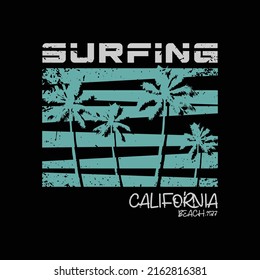 Surfing California vector illustration typography. perfect for t shirt design