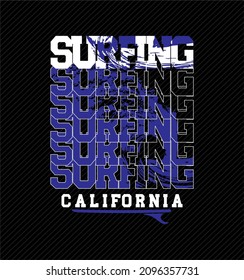 surfing california vector typography graphics print etc