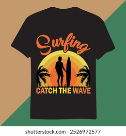 SURFING CATCH THE WAVE TSHIRT