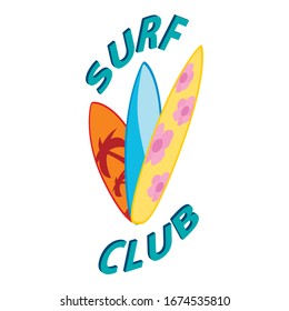 Surfing Club Icon Isometric Illustration Surfing Stock Vector (Royalty ...