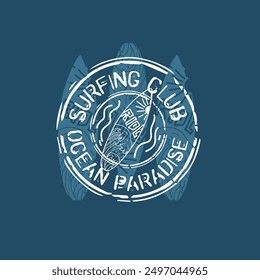 Surfing Club ocean Paradise typography beach summer stamp graphic design