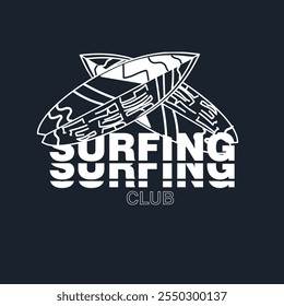 Surfing Club Verão Surfboard gráfico impressão T