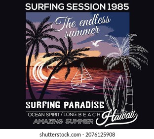 Surfing club vector t shirt graphic print for t shirt 