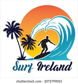 Surfing Competition T-shirt Design vector surf Ireland