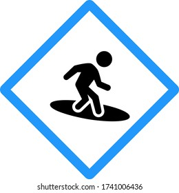 Surfing Concept Vector Blue Color Icon Design, Pool and beach safety rules on white background, wave rider Symbol, 