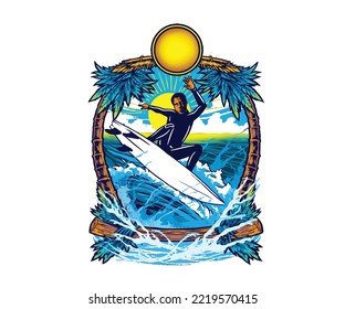 surfing concept vector illustration. surfing design
