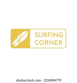 Surfing Corner label vector eps 10 isolated on white background