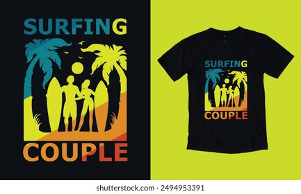 surf pareja nueva caliente verano camiseta diseño sv g png jpg archivos gratis 