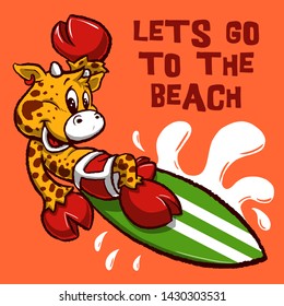 surfing cow illustration for tee shirt pajama linens home textile wallpaper poster print 