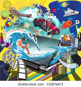 surfing in cyberspace