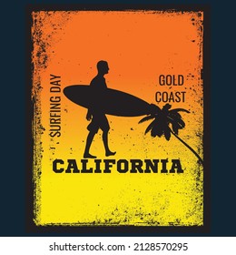 SURFING DAY SUMMER T-SHIRT DESIGN