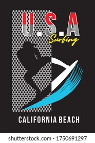 surfing design for print t shirt 