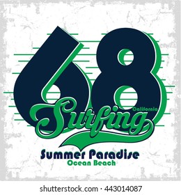  Surfing Design .Tropical vector set.T-shirt Printing .Badge Applique Label