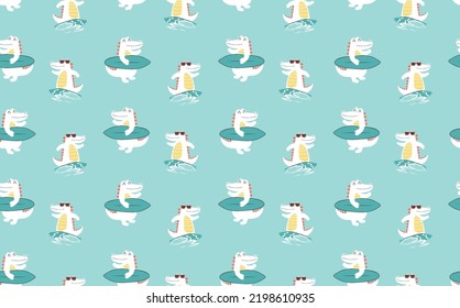 surfing dinosaur pattern, dinosaur pattern