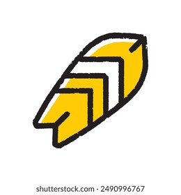 surfing doodle icon, sports equipment icon