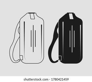 Surfing Dry Bag,Boardshorts,Rash Guard,Boots,Earplugs,Fins,Leash,Poncho,Watch,WaxTraction Pad, Surfboard Bag,Surfboard,Waterproof Camera,Wetsuit,Gloves,Hoods Vector Design Illustration Icon Symbol