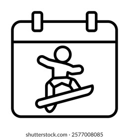 Surfing Event icon line vector illustration