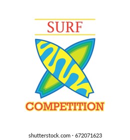 surfing festival banner for surfing competition. vector illustration