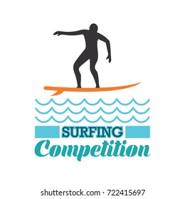 surfing festival banner for surfing competition. vector illustration