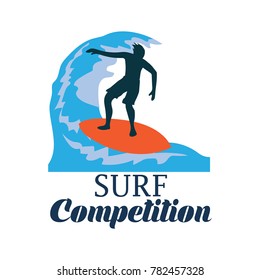 surfing festival banner for surfing competition. vector illustration