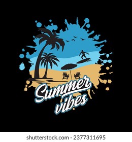surfing festival summer vibes banner for surfing t shirt, summer t shirt design vector illustration, summer t shirt, summer surfing t shirt