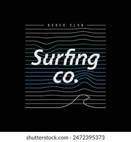 Diseño gráfico de camiseta y ropa de surf