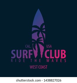 Surfing Graphics and Emblems for web design or print. Surfer logo templates. Surf Club or Shop