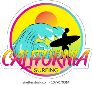 Surfing graphics for t shirt print