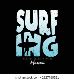 Surfing hawaii illustration typography. perfect for t shirt design