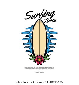 Surfing Holiday Vector Design Graphic