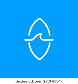 surfing house ocean sport minimalist logo design vector