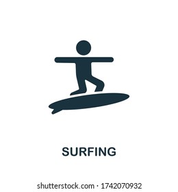 Surfing icon from australia collection. Simple line Surfing icon for templates, web design and infographics