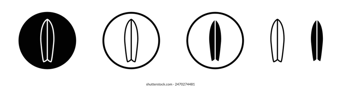 Surfing icon collection. Surfboard vector icon. Summer beach surfboard symbol. Surfer board vector.