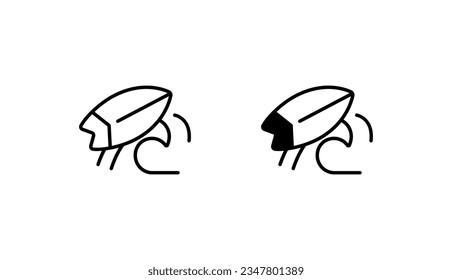 Surfing icon design with white background stock illustration