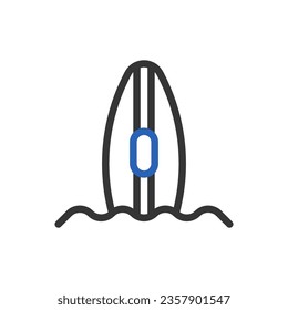 Surfing icon duocolor blue grey summer beach illustration vector element and symbol perfect.
