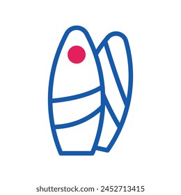 Surfing icon duotone red blue summer beach illustration vector element and symbol perfect.