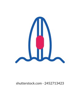 Surfing icon duotone red blue summer beach illustration vector element and symbol perfect.