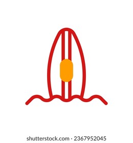 Surfing icon duotone yellow red summer beach illustration vector element and symbol perfect.