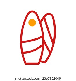 Surfing icon duotone yellow red summer beach illustration vector element and symbol perfect.