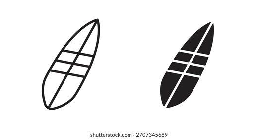 Icono de surf. Colección de estilo plano y de trazo. símbolo simple
