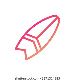 Surfing icon gradient pink yellow summer beach illustration vector element and symbol perfect.